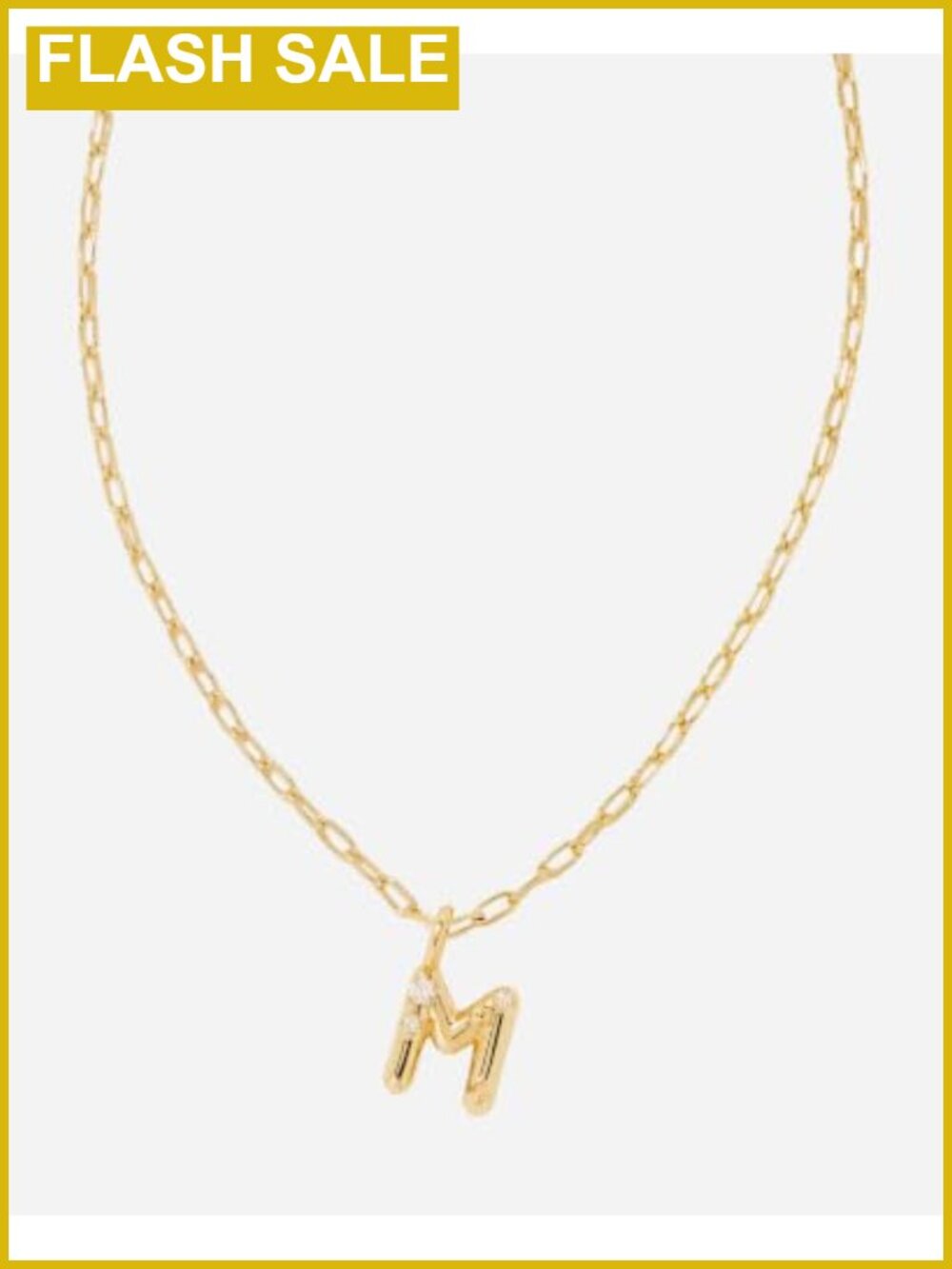 Kendra Scott Initial M Pendant Necklace Gold Plated Brass Crystal